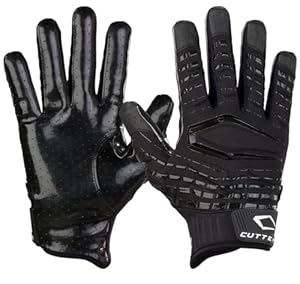 Cutters Gamer Gepolsterte Football Handschuhe Schwarz
