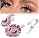 Reusable Magnetic False Eyelashes Kit - Natural Look, Easy to Apply with Applicator - No Eyeliner, Glue or Makeup Remover Needed