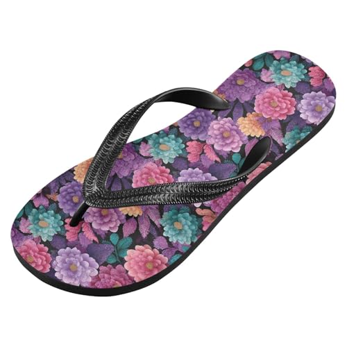 Flip Flop Sandals Aesthetic Floral Print for Women Men Beach Outdoor XS2