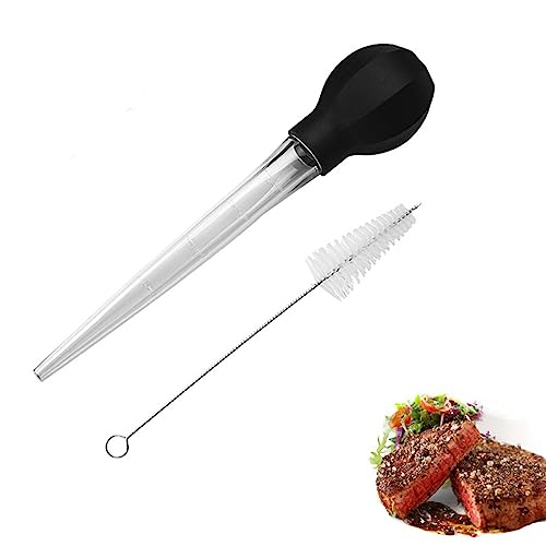 Poires à Sauce, Poulet Turquie Barbecue avec Brosse de Nettoyage, Poire à Jus Pipette Plastique d'Injection Compte-Gouttes d'huile Turkey Baster pour Cuisson...