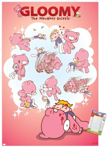 Trends International Gloomy Bear - Dreaming Wall Poster, 22.4L x 14.7W, Premium Poster & Mount Bundle