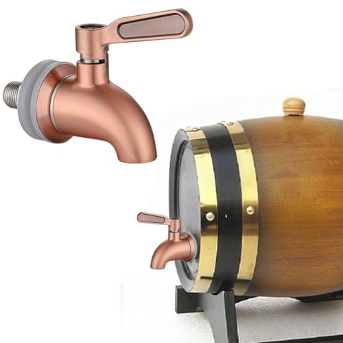 Zoegneer Grifo de vino dorado, grifo de vino de larga duración, conexión de fugas de acero inoxidable 304 para vino y jugo (oro rosa cepillado (16 mm)
