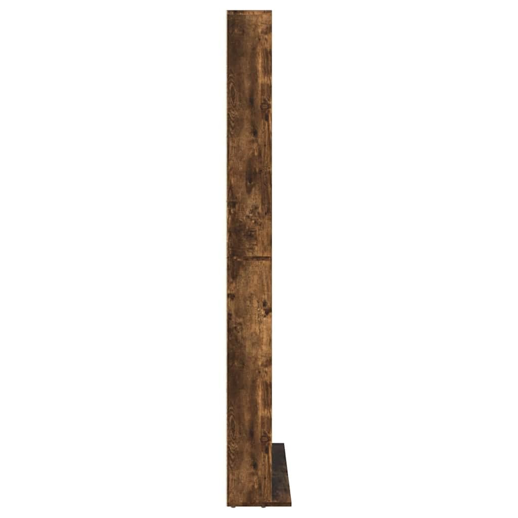 Estantería para CD, roble ahumado, 102 x 23 x 177,5 cm, material de madera con compartimentos abiertos para discos de vinilo y accesorios, versátil como estantería o armario de almacenamiento