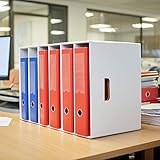 6 Section Files Sorter Cabinet Pack of 5, Store 25 Files, Storage for Stationery/ A4 Paper/Magazine/Book/Newspaper - Lever Arch Filing Module
