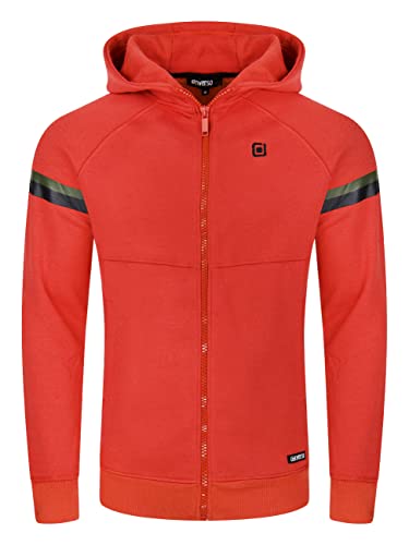 riverso Herren Kapuzenjacke RIVDanilo Hoodie Kapuzenpullover Reißverschluss Kapuze Hooded Jacke Baumwolle Rot L, Größe:L, Farbe:Rusty Ochre Red