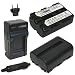 Wasabi Power Battery (2-Pack) and Charger for Sony NP-FM500H and Sony CLM-V55, Alpha DSLR SLT-A57, A58, A65, A65V, A77, A77V, A77 II, A77M2, A99, A100, A200, A300, A350, A450, A500, A550, A560, A580, A700, A850, A900