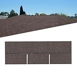 INMOZATA 18pcs Asphalt Roof Shingles, 2.61sqm Self-Adhesive Roofing Felt Shingles Tiles for Roof Sheds, Weather Resistant Waterproof Roofing Tiles(Coffee Brown)