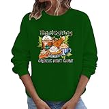 Damen Pullover Lady-Fit Hoodies Ohne Kapuze Festival Langarmshirt Halloween Rundhals Sweatshirt Lange Ärmel Warm Blutige Handabdrücke Pulli Katze Festlich Übergangs Lässig Lustige Elegant Die