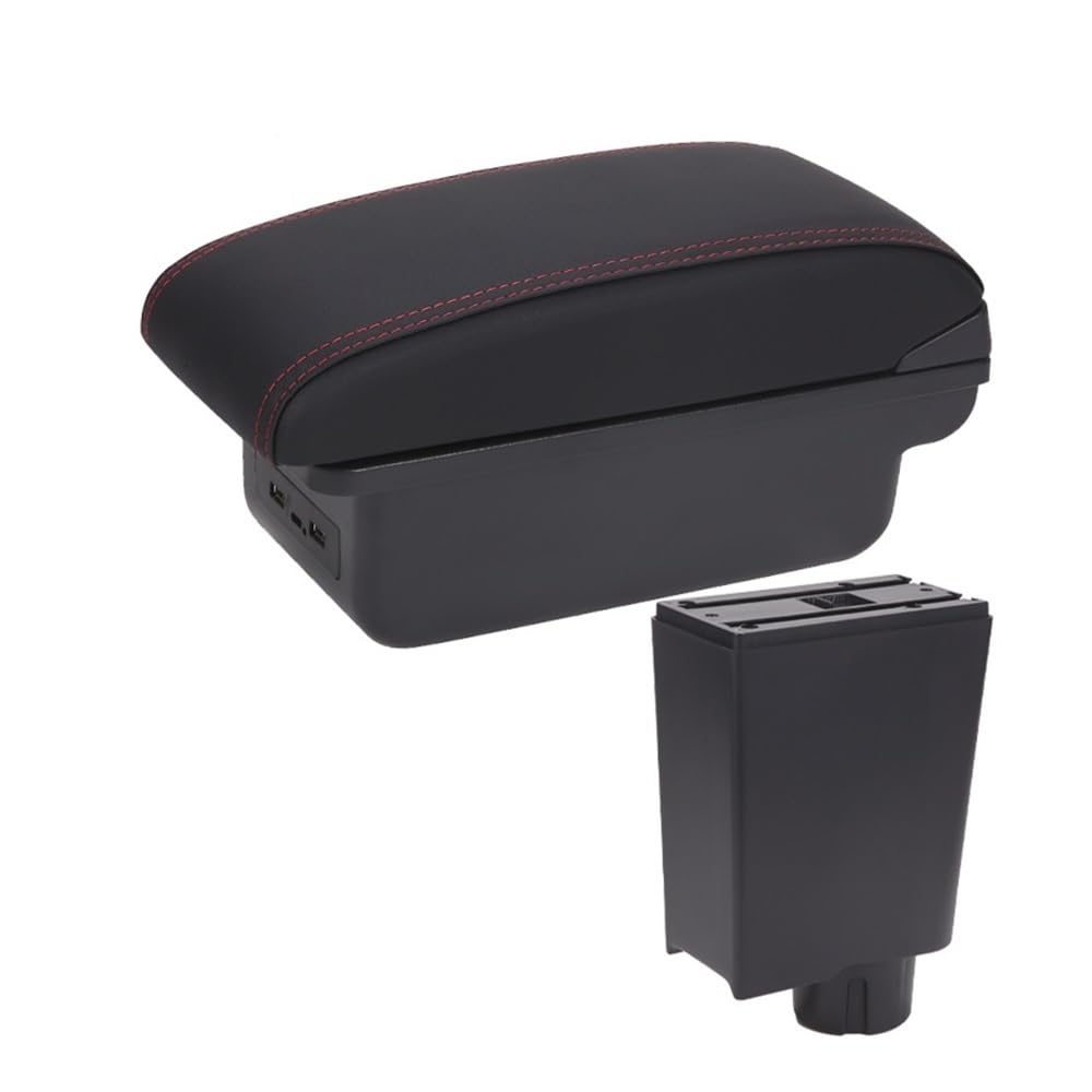 Aierdeyp B1 Black Red 3Usb Car Armrest Box For Fiat For Palio Car Armrest Box
