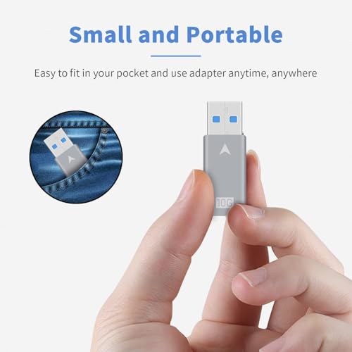 Image of ETZIN 10Gbps USB C Female to USB Male Adapter, USB 3.1 A to USB C Adapter SuperSpeed Data Sync. Compatible with Quest Link, Power Bank, Type-C Earphone etc-EPL-1032TC.