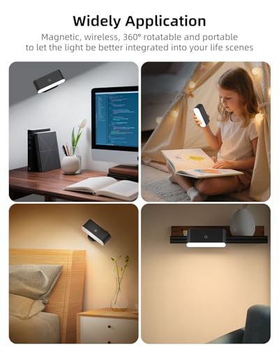 Battery Operated Wall Sconces Set of 2, Rechargeable LED Wall Mounted Light with Remote Control, Stick On Magnetic Wall Lights for Bedroom, 3 Modes Dimmable Bedside Reading Wall Lamps for Bedroom - Cosy Home Interiors Battery Operated Wall Sconces Set of 2, Rechargeable LED Wall Mounted Light with Remote Control, Stick On Magnetic Wall Lights for Bedroom, 3 Modes Dimmable Bedside Reading Wall Lamps for Bedroom - Image 2