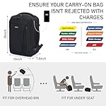 ECOHUB Travel Backpack 18x14x8 Spirit Airlines Personal Item Bag Carry On Backpack 13 Pockets Work Casual Daypack for Men Women Airline Approved Water Resistant Gym Backpack with Charging Port, Black - Image 3