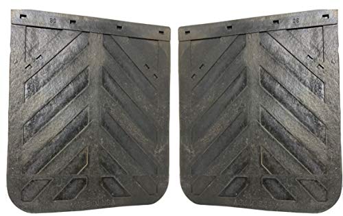 Image of Denco Black Chevron Semi Truck and Trailer Mud Flaps, Heavy-Duty Rubber, 24 inch x 24 inch, Set of 2