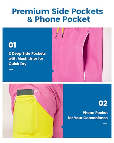 Image of maamgic 5inch Mens Swimming Trunks with Compression Liner 2-in-1 Swim Trunks Stretch Quick Dry Swim Shorts Zipper Pockets