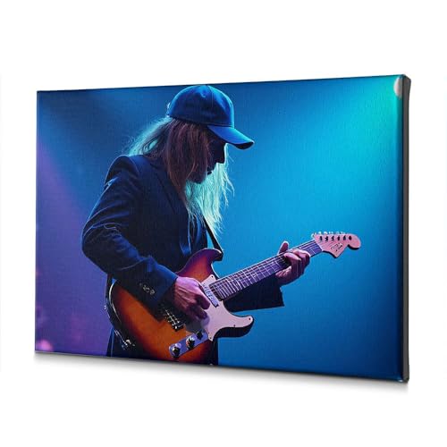 Toile décorative salon : tableau de musicien avec guitare électrique sur scène 40x60 cm