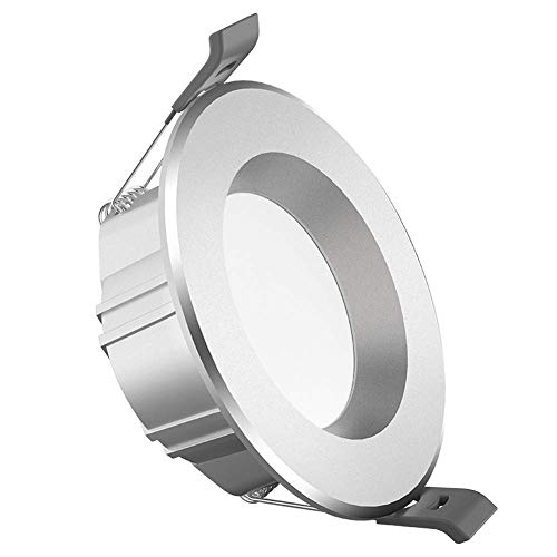 Downlight integrado LED 3W y 180LM cromado con panel redondo de aluminio y corte de 70mm