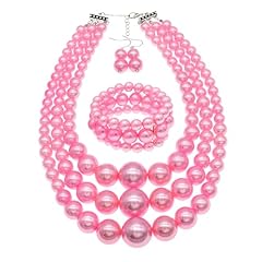 pink pearl necklace set