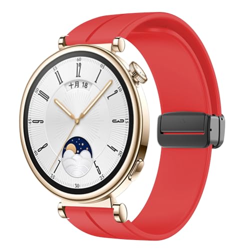 Bracelet Huawei GT4 41mm silicone aimanté anti-irritation rouge