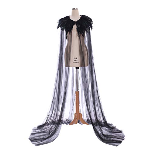 Evil Queen Cosplay Super Villain Cloak Steampunk Feather Collar Witch Cape #TOP1