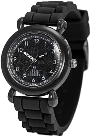 Star Wars Kids' Plastic Time Teacher Analog Quartz Silicone Strap Watch, BLK