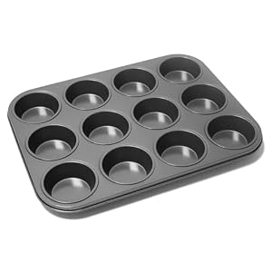 12 Cup Large Muffin Pan, Non-Stick Non-Stick Coated Cupcake Tray Baking Moulds Hold Cup