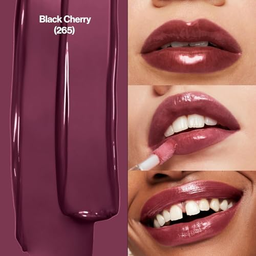 Image of Revlon Super Lustrous The Gloss, Non-Sticky, High Shine Glossy Finish, Lightweight Moisture Enriched With Agave, Moringa Oil Capuacu Butter - Black Cherry(265), 3.8ml