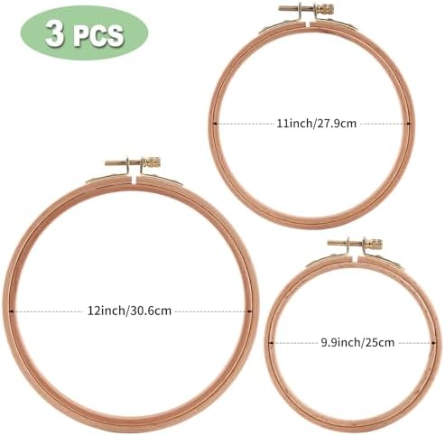 Sherbo 10/11/12 Inch Beechwood Embroidery Hoops, 3 Pack product image