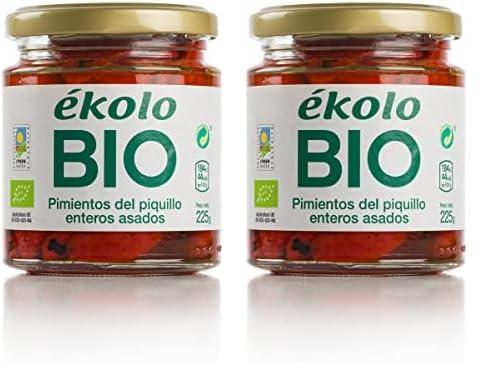 Ekolo Pimiento Del Piquillo Extra Entero Bio, 6 Tarros, 225g 1350g (Paquete de 2)