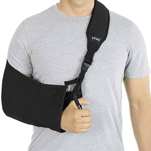 Vive Arm Sling - Medical Support Strap For Collar Bone, Rotator Cuff & Shoulder Injury - Adjustable, Breathable And Lightweight Immobilizer - Padded For Left, Right - For Elbow Dislocation And Sprain #TOP27