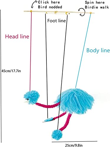 Poslody String Puppets,Ostrich Marionettes String Puppets,Bird Puppet With Strings Walking Puppet On Strings Stuffed Plush Parent-Child Interactive Puppets Educational Toys Dolls For Children Kids thumb #6