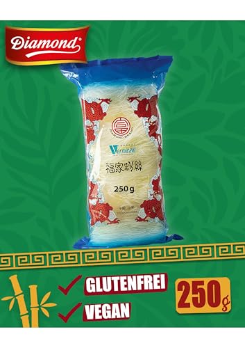 DIAMOND Glasnudeln, lange Glasnudeln, von Natur aus vegan und glutenfrei - 1 x 250 g
