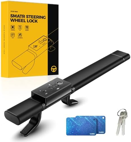 KYX Smart Steering Wheel Lock,Sound & Light Alarm,High-Tech Keyle...