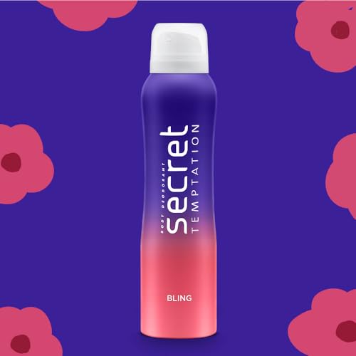 Image of Secret Temptation Bling Deodorant for Women 150ml | Spicy-Sweet Gourmand Fragrance | Black Currant & Vanilla | Long-Lasting Freshness | Ideal Women's Party Deo