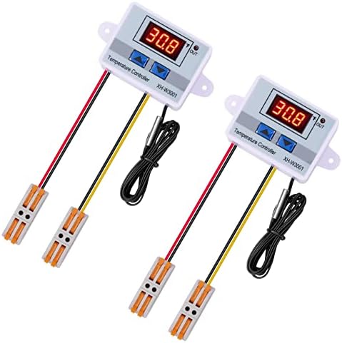 VGELA AC110~220V 1500W XH-W3001 ℉ Temperature Controller with Waterproof Probe and Quick Connector(2 Pieces)