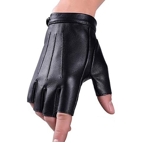 Winter Ethiopian Genuine Leather Fingerless Gloves Wool Touchscreen Texting Dress Driving Glove for Men Women Cover