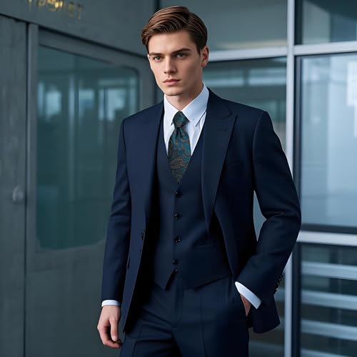 Image of YourTies Paisley Men's Necktie Woven Silk Floral Ties for Men Designer Formal Business Party Wedding