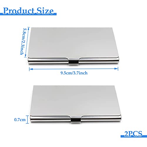 CiciIng Business Card Holders, 2 Pcs Stainless Steel Business Card Cases, Super Light Business Card Holder, Card Case for Men and Women - Image 3
