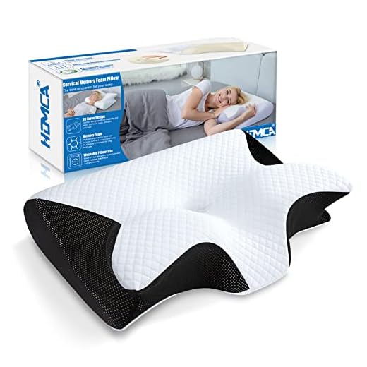 HOMCA Cuscino Ortopedico, 2 in 1 Cuscino Ergonomico in Memory Foam per Dormire, Cuscino per Supporto Cervicale con Federa Sfoderabile e Lavabile, 60x40x12/14 cm, Nero