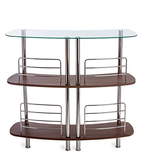 Mango Steam Contemporary Modern Home Entertainment Liquor Bar Catalina Table (Medium, Clear And Brown) #TOP3