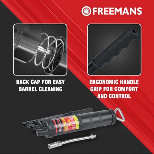Image of FREEMANS GG10 Heavy Duty Lever Type Grease Gun with 5 /16 inch Piston || 1gm /Stroke || V-Type Pulling Rod || High Pressure Pump 3000PSI Use For Automotive, Industrial, Agriculture, Construction etc.