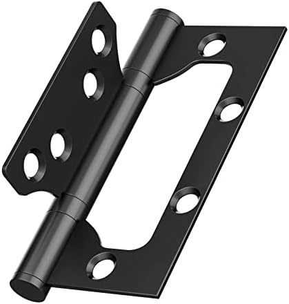 Door Hinges for Interior Doors, Easy to Install, 3 Pack Stainless Steel Interior Door Hinges, Heavy Duty, Smooth, 4"x 3" Hinges Suitable for Bedroom, Office, Garage Door (Black)