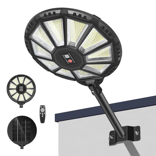 BlueYu Lampadaire Solaire Exterieur, 590 LED Lampe Solaire avec...