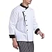 Unisex Chef Coat Short Sleeve Chef Jackets Men Breathable Cook Shirts Personalized Restaurant Kitchen Working Uniform（2-White,Large