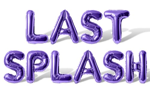 Image of Letter Balloons - LAST SPLASH 16 inch Inch Alphabet Letters Foil Mylar Balloon Bachelorette or Bachelor Party Banner (Purple)