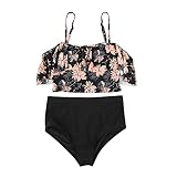 ZGNB Tankini Mit Shorts,Women's Bikini Set Push Up Badeanzug GrößEn Bikini Damen Bauchweg Tankini Pailetten Bikini High Waist Teenager Triangel Bikini Damen Schwarz, L Bikini Oberteil Push Up