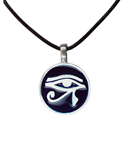 exoticdream Egyptian Udjat Eye of Ra Horus Scarab Pewter Pendant