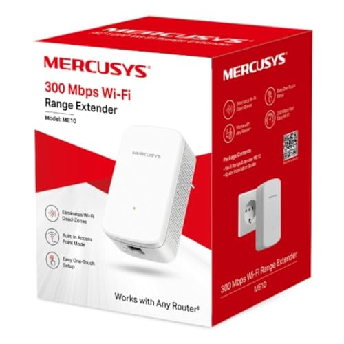 Mercusys TP-Link ME10 Ripetitore Wireless WiFi Extender e Access Point, Velocità Single Band 300Mbps, Porta LAN, Potenzia la tua Copertura Wi-Fi, Compatibile con Modem Router - Powerline - Immagine 4