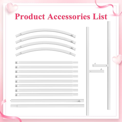 Image of Wokceer 6FT Arch Backdrop Stand White Metal Wedding Arch Backdrop Stand