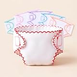 BABESIDE 6 Pcs Baby Doll Diapers for 12-15 Inch Dolls, Reusable & Washable Doll Underwear Fits Baby Dolls, Pretend Play Accessories for Girls