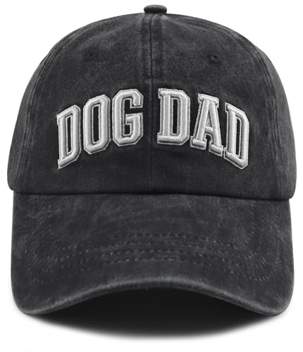 Dog Dad Gifts for Men Unique Dog Dad Hat Funny Doggy Lover Baseball Cap Fathers Day Retired Christmas Birthday Gifts for Papa Daddy Pappy Grandpa Black